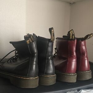 Dr. Martens Women's Black and Burgundy Boots